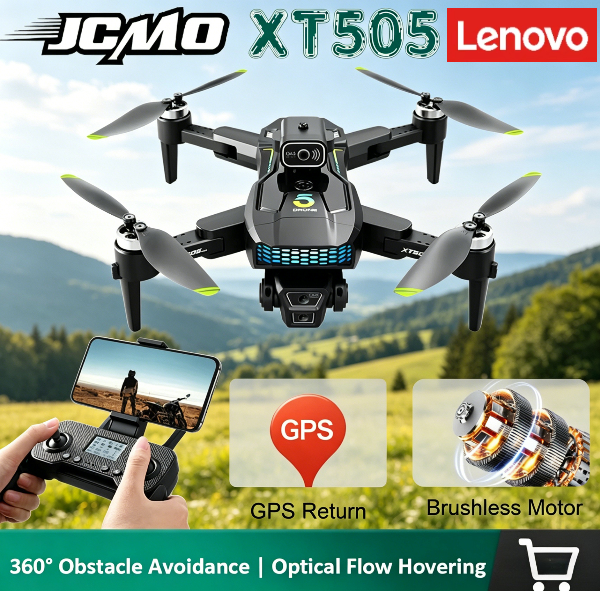 Lenovo XT505 Brushless  Foldab - Xt505 Rc Drone review and price
