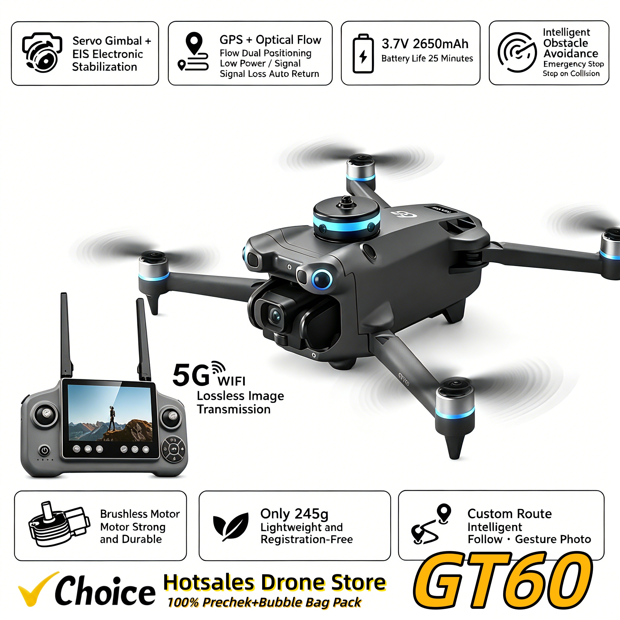New GT60 GPS Drone High Defini - Lyzrc Drone review and price